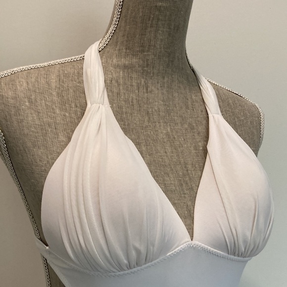 White Side Cut Outs One Piece Swim Suit - Picture 11 of 16